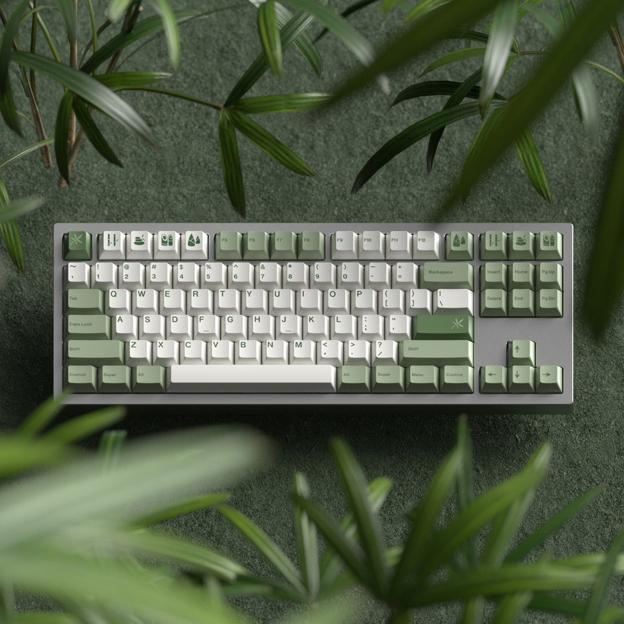 JKDK Bamboo Forest Keycaps Cherry Profile PBT Dye