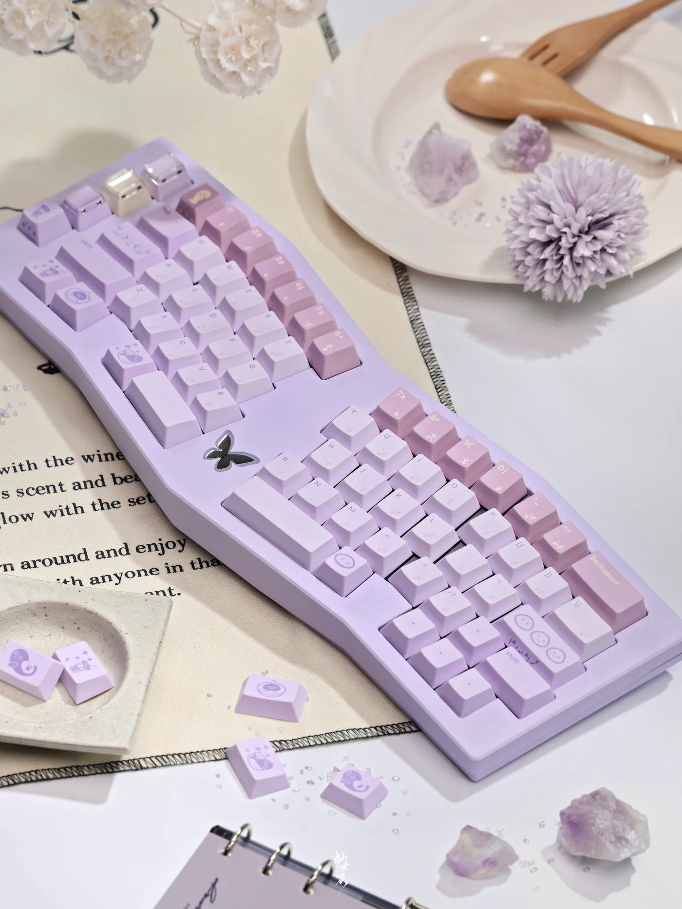 Qwertykeys QK Taro balls Keycap Set – Cherry Profile PBT Dye-Sub Keycaps
