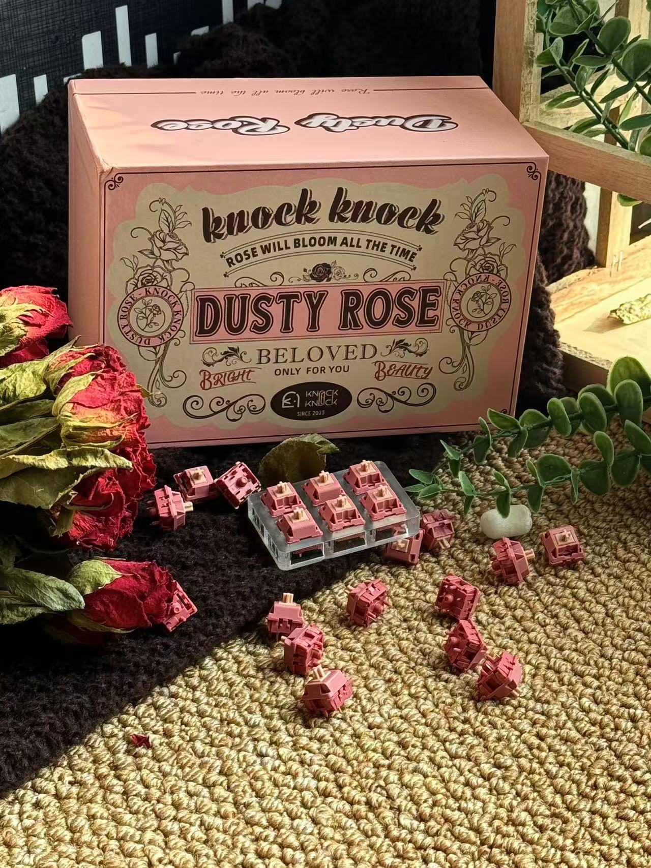 BSUN Dusty Rose Linear Switches – Full POM Thocky & Creamy Experience