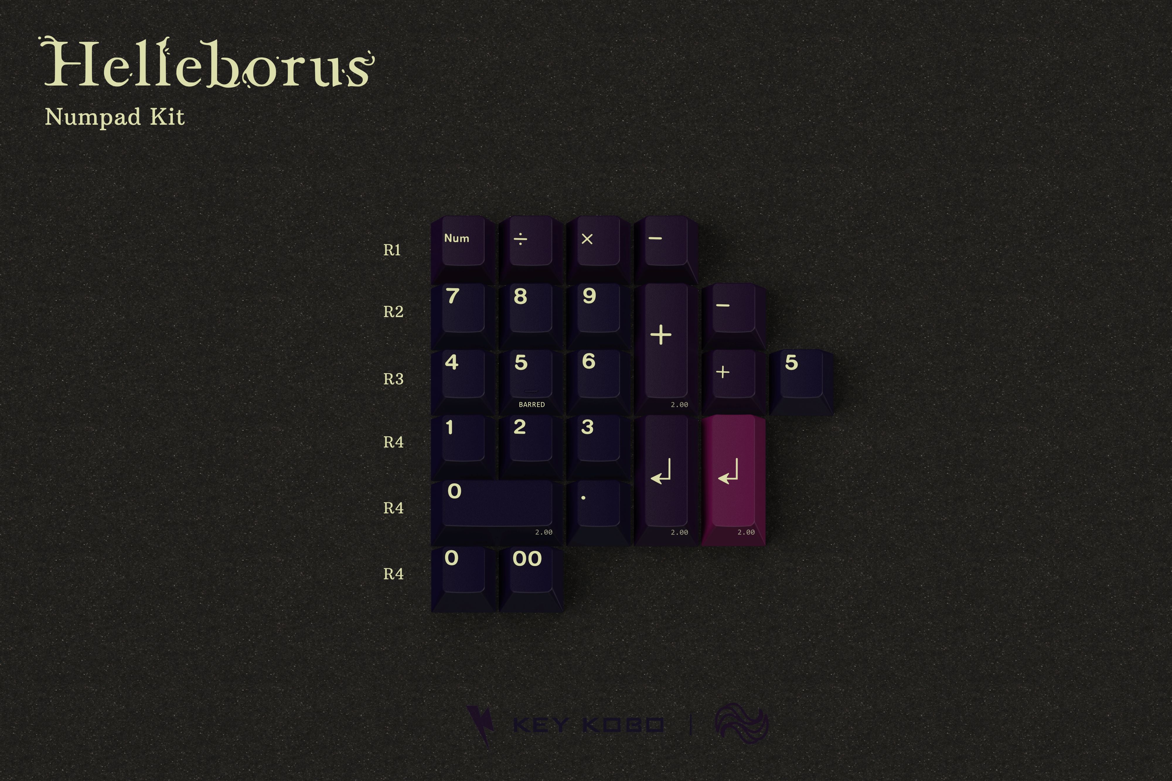 Keykobo Helleborus ABS Double-shot Keycap Set