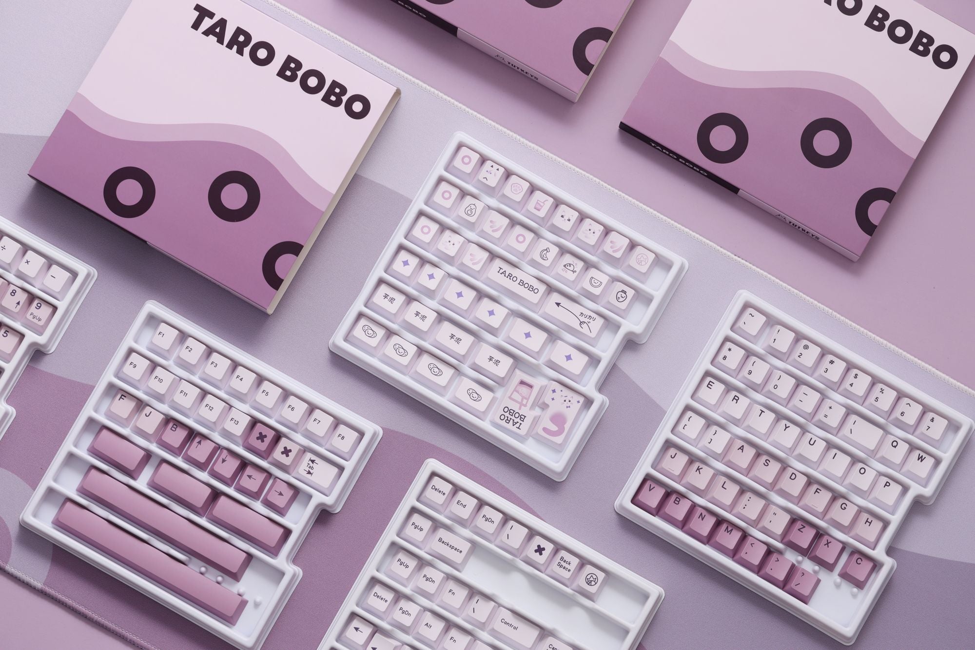 Tutkeys Taro Bobo Keycaps - PBT Dye-Sub Keycap Cherry Profile All In One