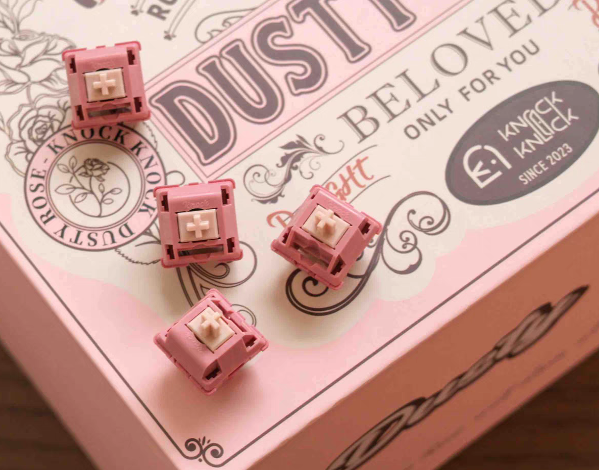 BSUN Dusty Rose Linear Switches – Full POM Thocky & Creamy Experience