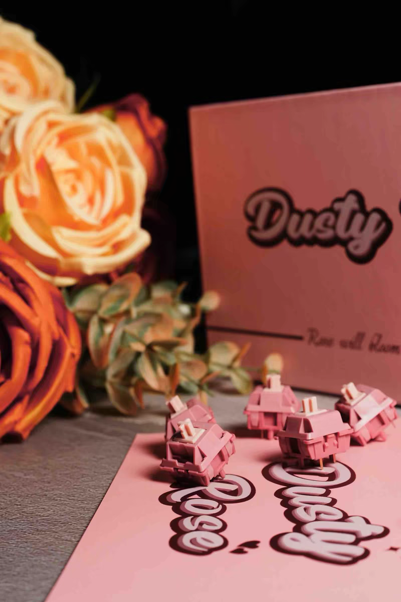 BSUN Dusty Rose Linear Switches – Full POM Thocky & Creamy Experience