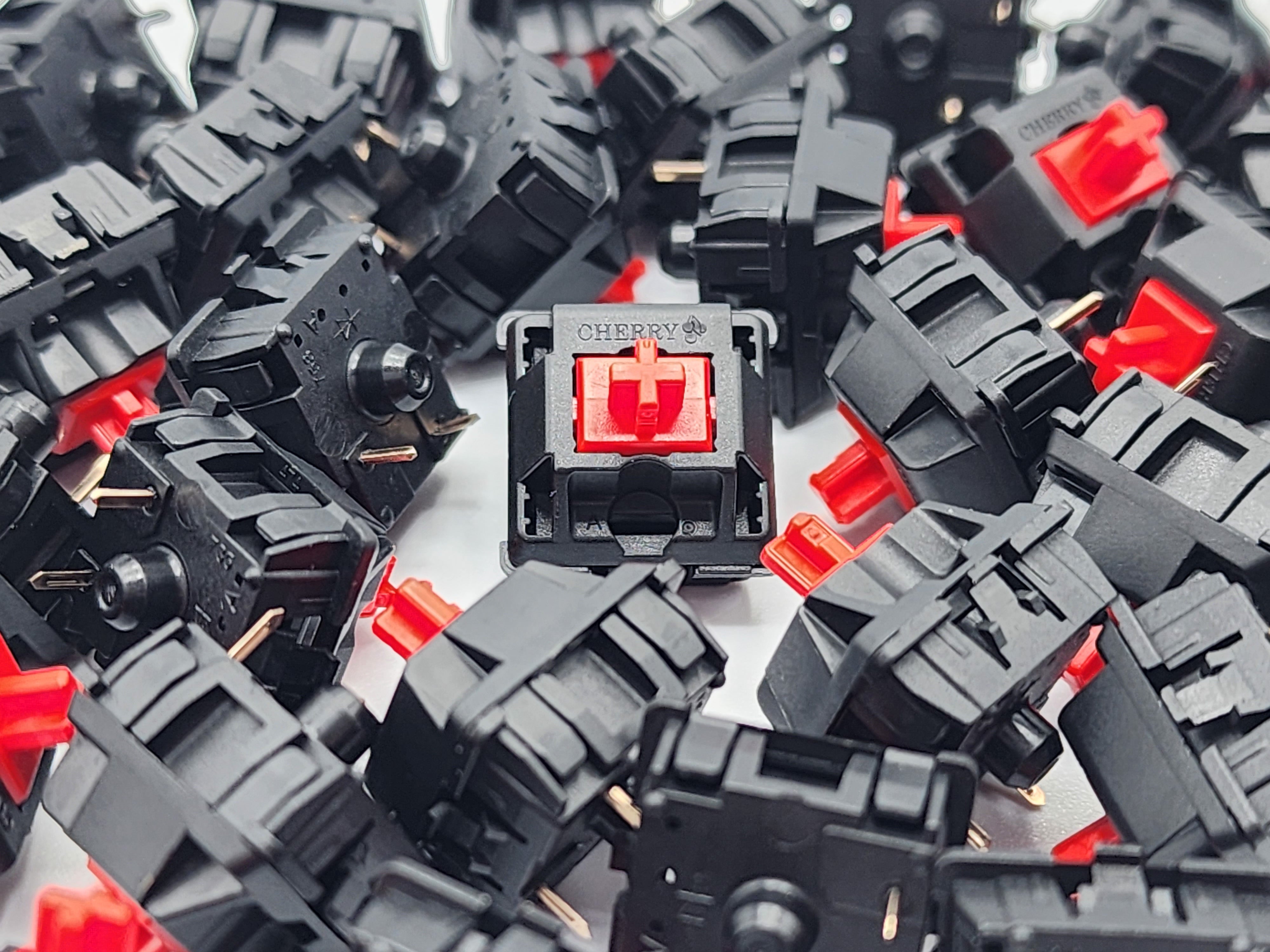 Hand-lubed and filmed Cherry MX Red Linear Switches