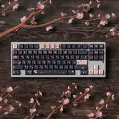 JKDK Midnight Sakura Blossom Profile PBT Keycap Set