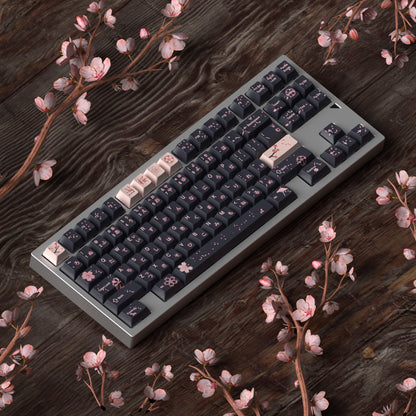JKDK Midnight Sakura Blossom Profile PBT Keycap Set