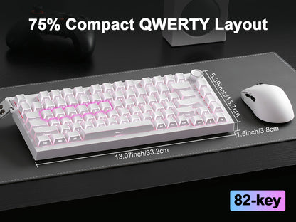 YUNZII RT75 PRO Dual-8K Rapid Trigger Wireless Gaming Magnetic Keyboard