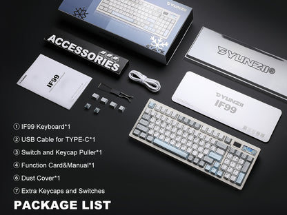 YUNZII IF99 QMK/VIA Full Size LCD Mechanical Keyboard