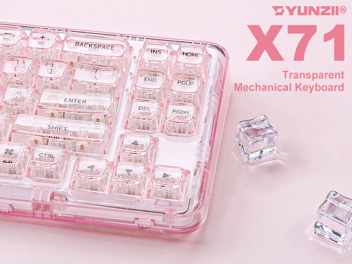 YUNZII X71 Transparent Wireless Mechanical Keyboard