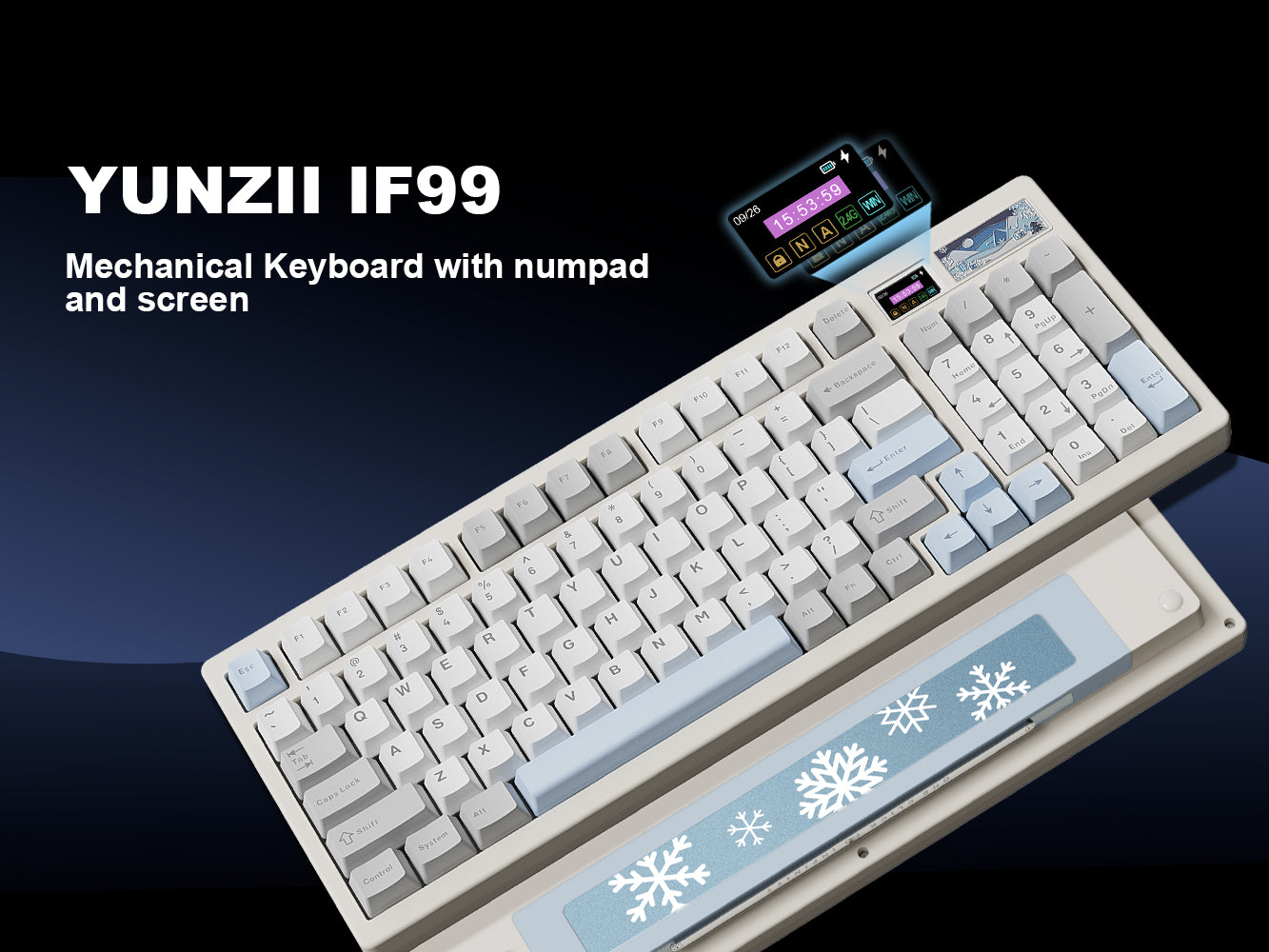 YUNZII IF99 QMK/VIA Full Size LCD Mechanical Keyboard