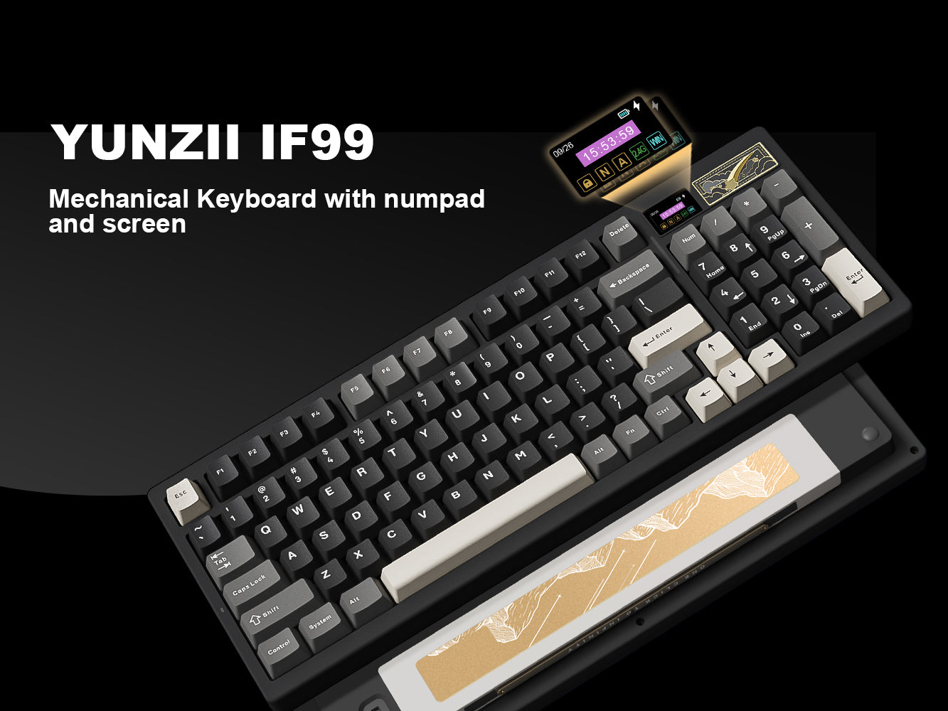 YUNZII IF99 QMK/VIA Full Size LCD Mechanical Keyboard