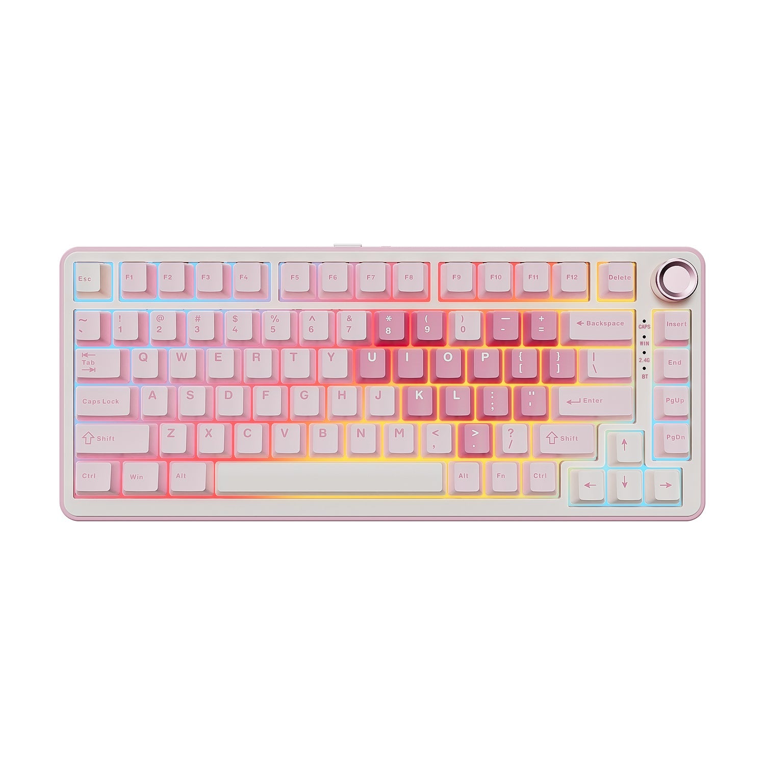 YUNZII B75 Pro Pink Wireless Mechanical Keyboard – 75% with Knob