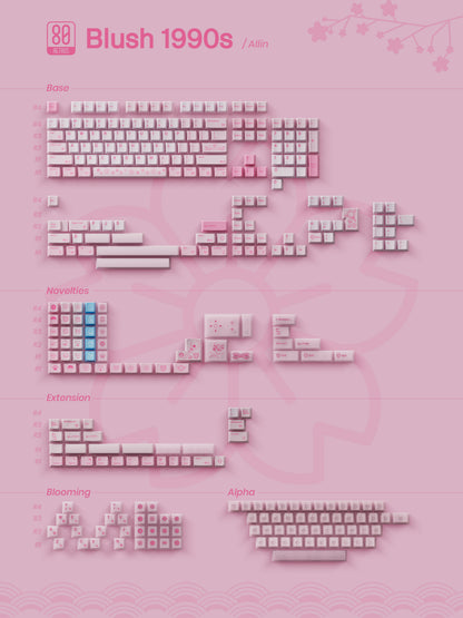80Retros (South Korea) Blush 1990s OEM Profile PBT Keycap Set