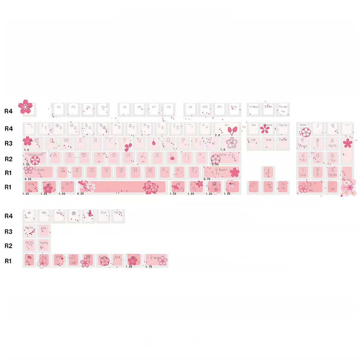 JKDK Sakura Dream Side-Print OEM PBT Keycap Set