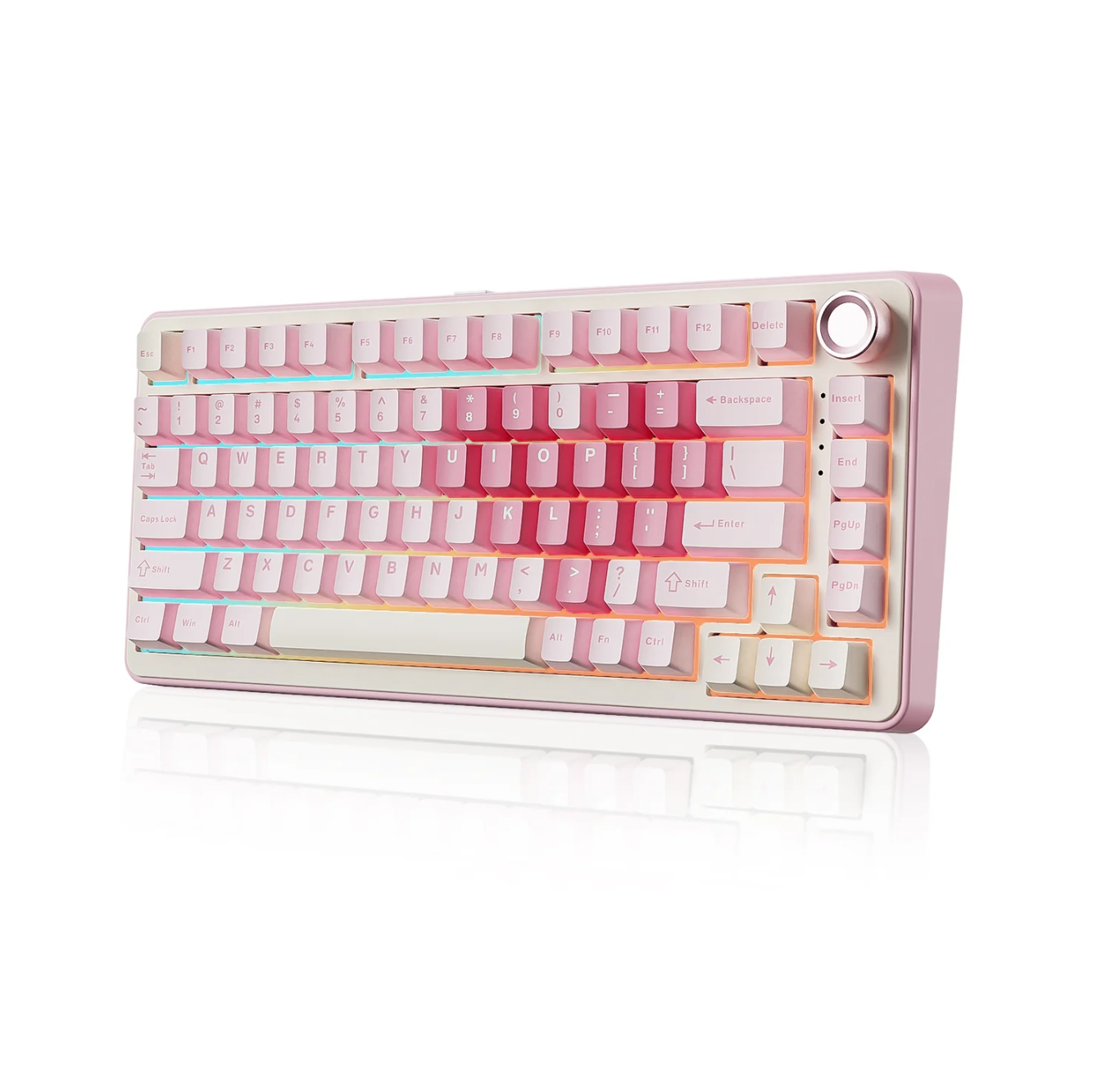 YUNZII B75 Pro Pink Wireless Mechanical Keyboard – 75% with Knob