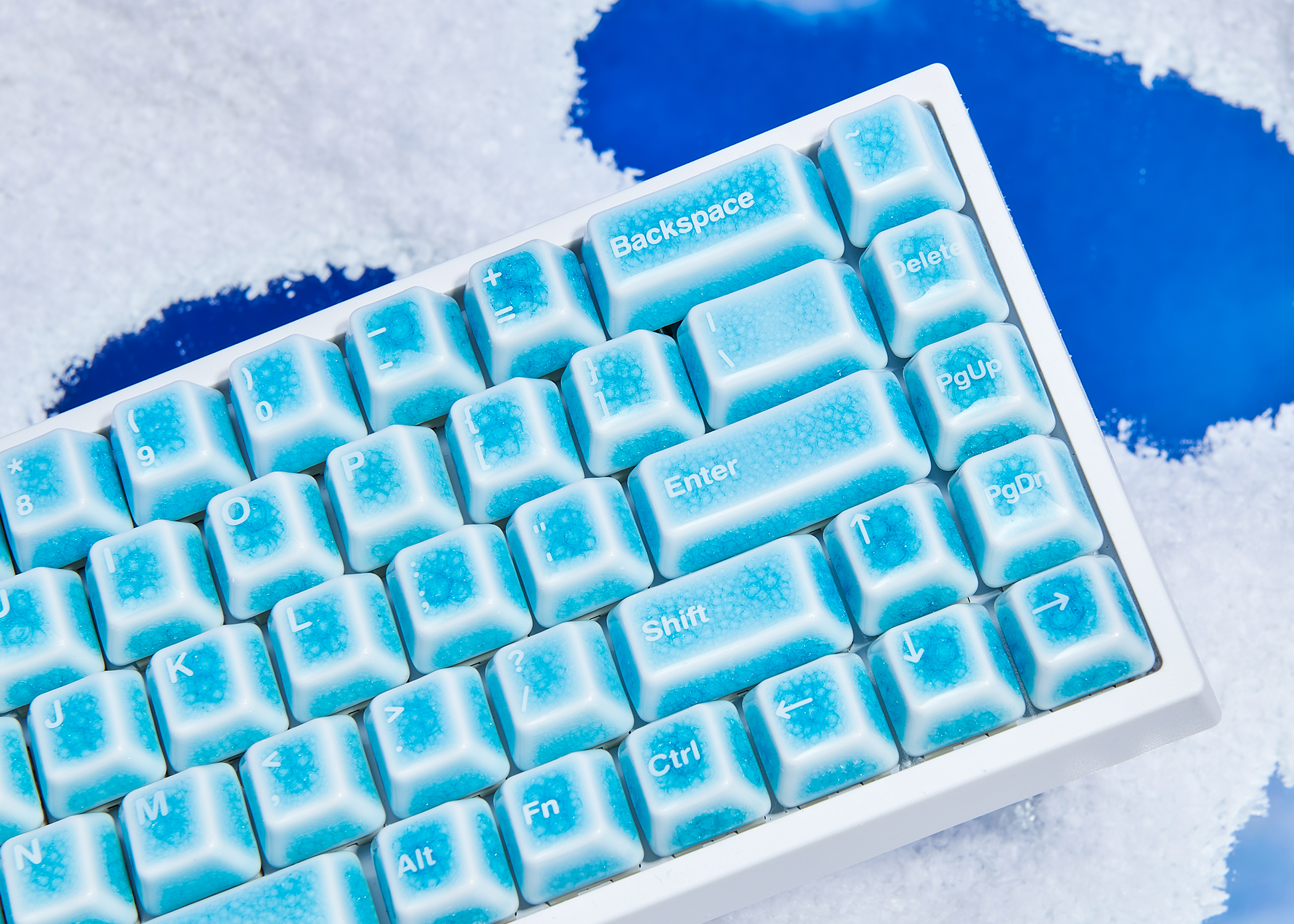 Cerakey Ceramic Keycap Full Set V2 - Blue Crazed Legent