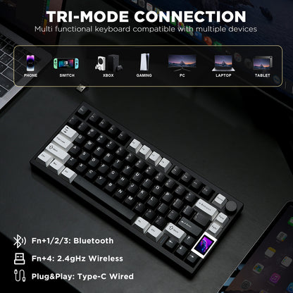 YUNZII AL80 QMK/VIA Aluminum LCD Mechanical Keyboard