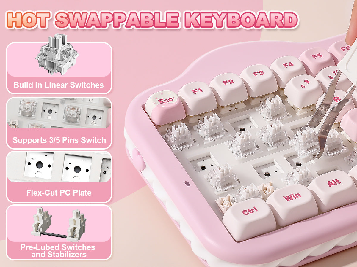YUNZII C75 Cake Meow Wireless Mechanical Keyboard
