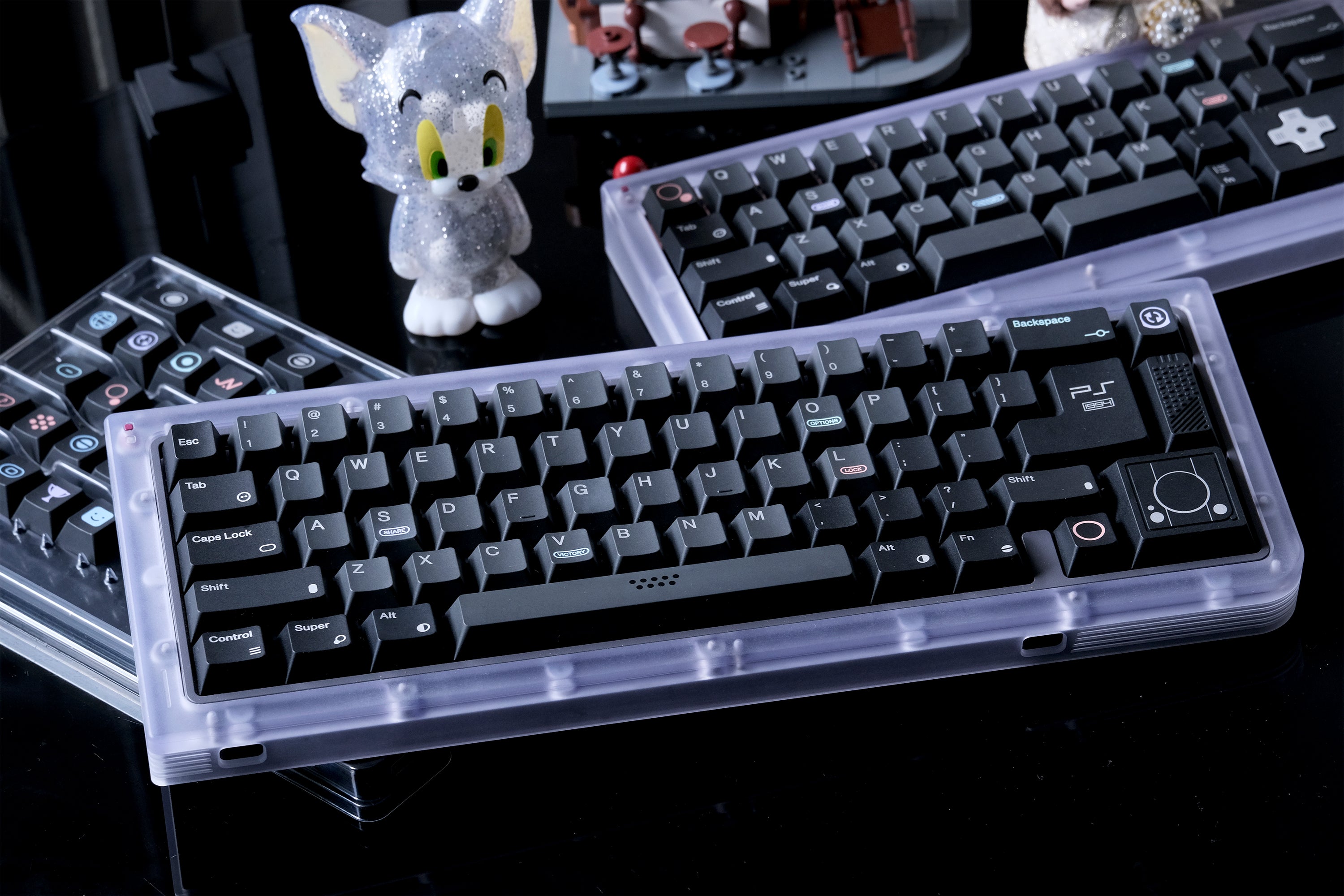 80Retros PS1994 Keycaps Black and Silver – Cherry Profile All in One Set