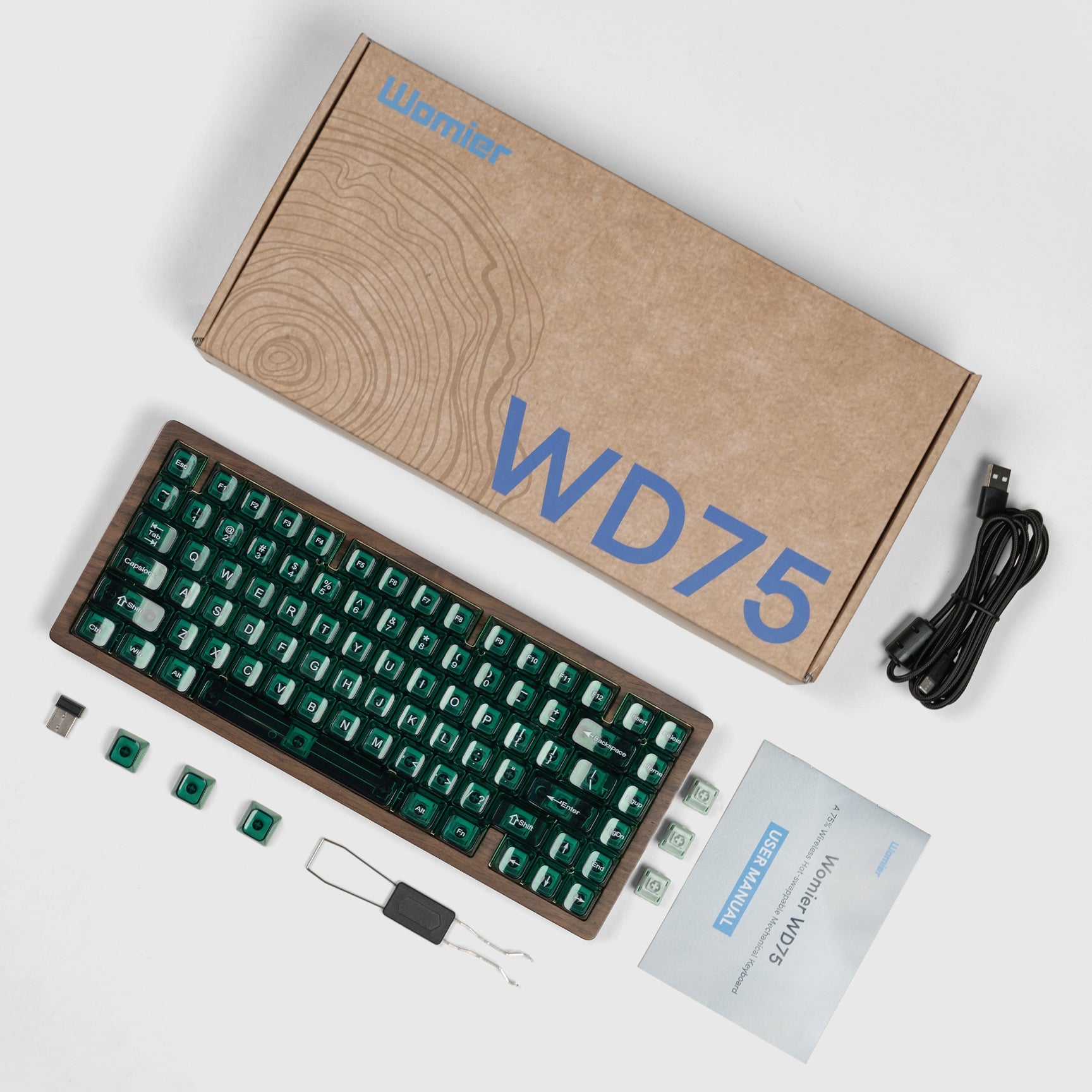 Womier WD75 V2 75% Wireless Wooden Keyboard
