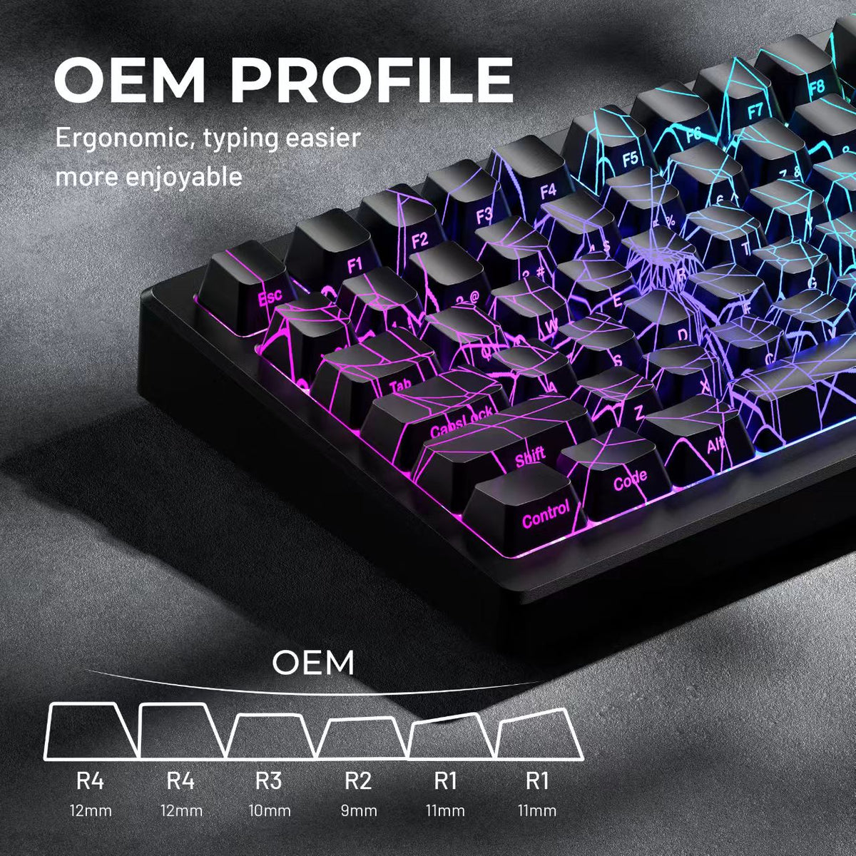 XVX IMD Spider Web Shine-Through OEM Profile 118-Key Keycap Set