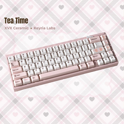 XVX Tea Time Ceramic Cherry Profile 120-Key Full Keycap Set