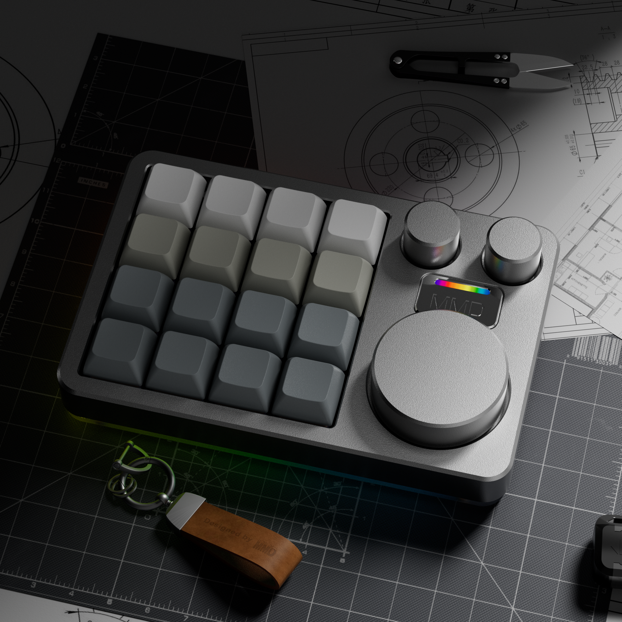 MMD KM16 Pro Wireless Aluminum Macropad | QMK/VIA Programmable Numpad