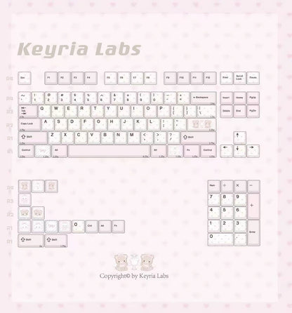 XVX Tea Time Ceramic Cherry Profile 120-Key Full Keycap Set