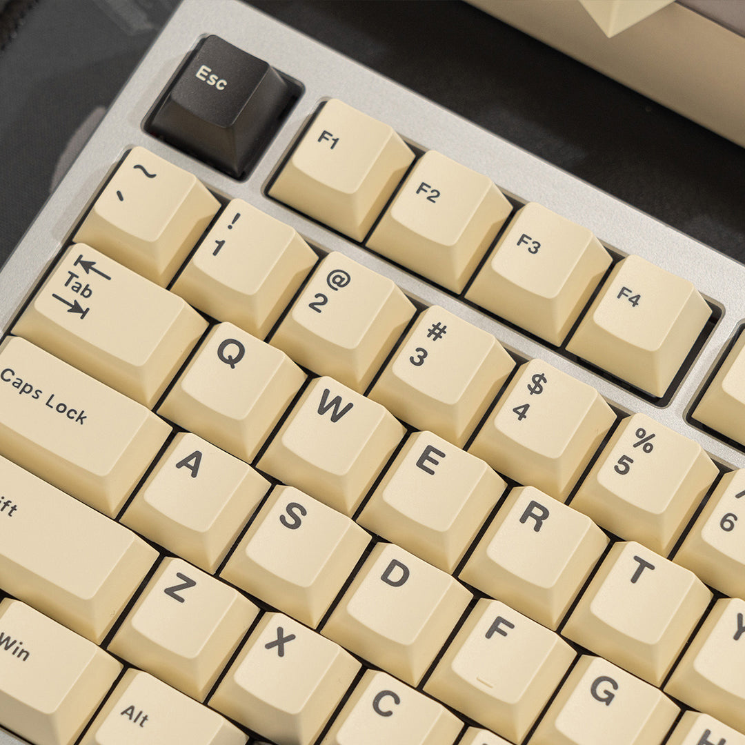 WS Creamy Charcoal Keycaps Doubleshot PBT Cherry Profile