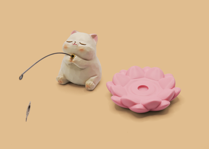 Fishing Cat & Boba Cat Desk Decoration