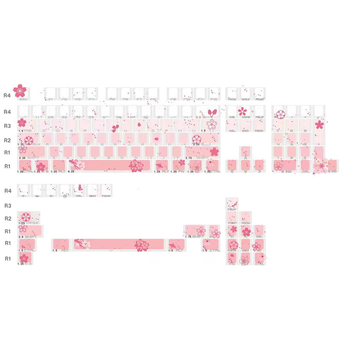 JKDK Sakura Dream Side-Print OEM PBT Keycap Set