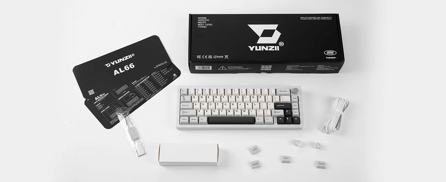 YUNZII AL66 Knob CNC Aluminum Wireless Mechanical Keyboard Pre-built