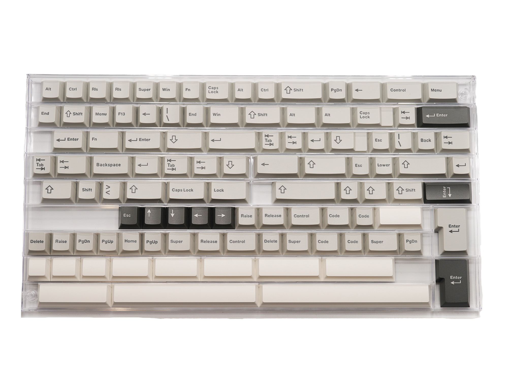 WS Gray Skies Keycaps Doubleshot PBT Cherry Profile