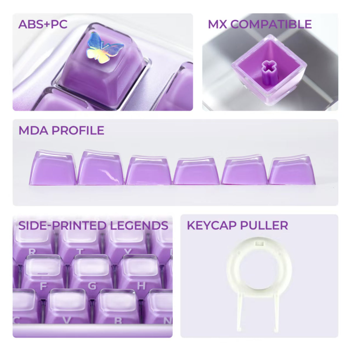 XVX Jelly R2 Side-Printed Translucent MDA Profile 122-Key Keycap Set
