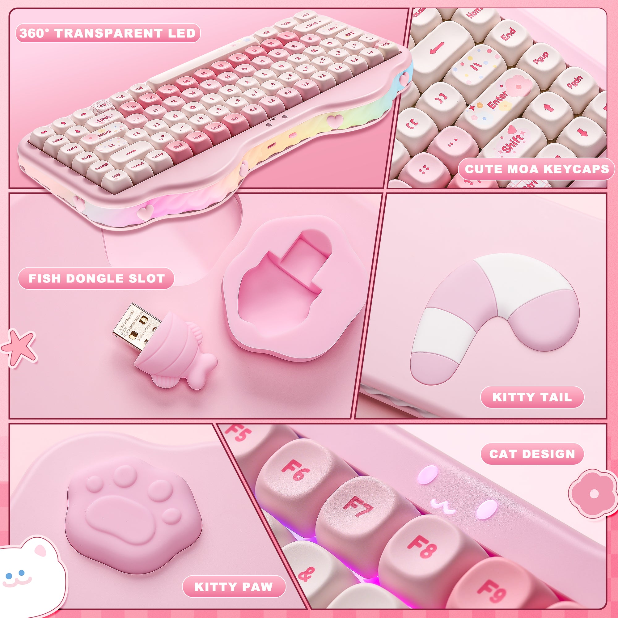 YUNZII C75 Cake Meow Wireless Mechanical Keyboard