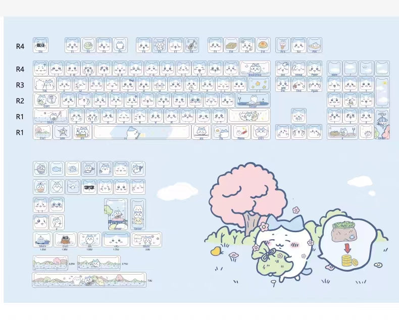 Xiaoba Chiikawa MOA Profile PBT Keycap Set