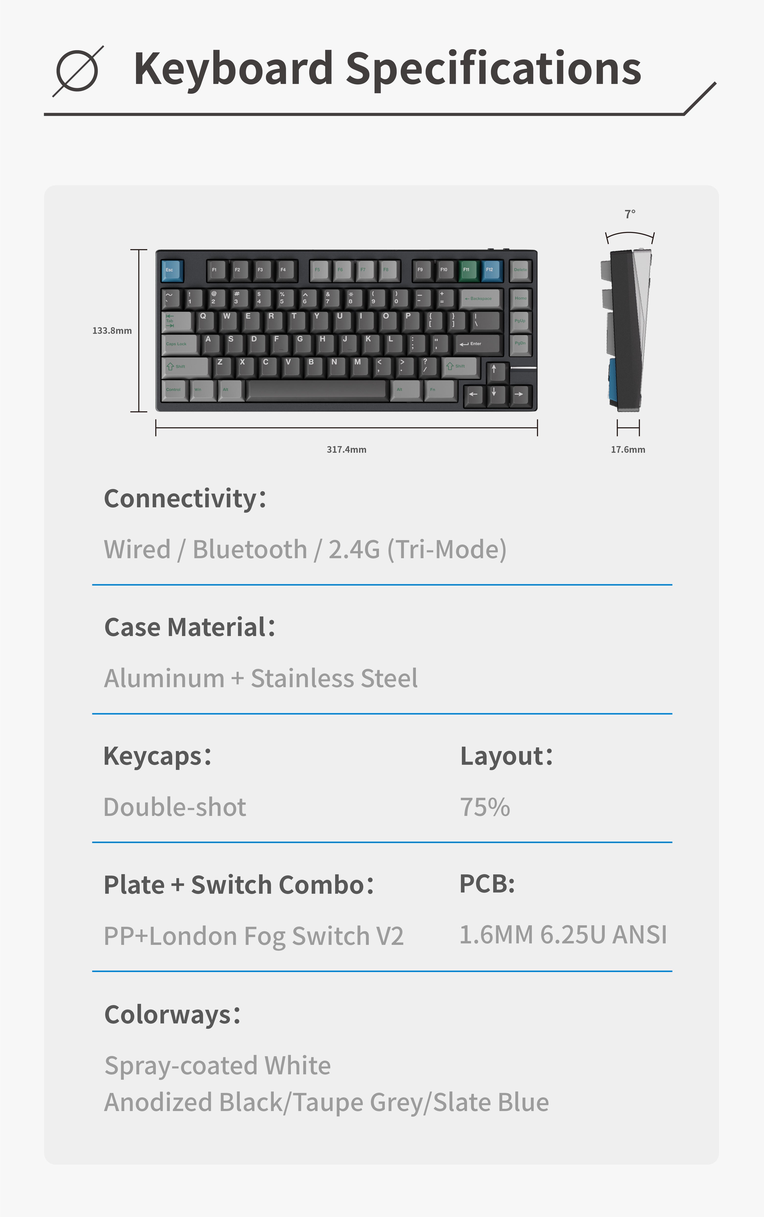 Neo75 Prebuilt Keyboard 75% Layout Mechanical Keyboard – LumeKeebs