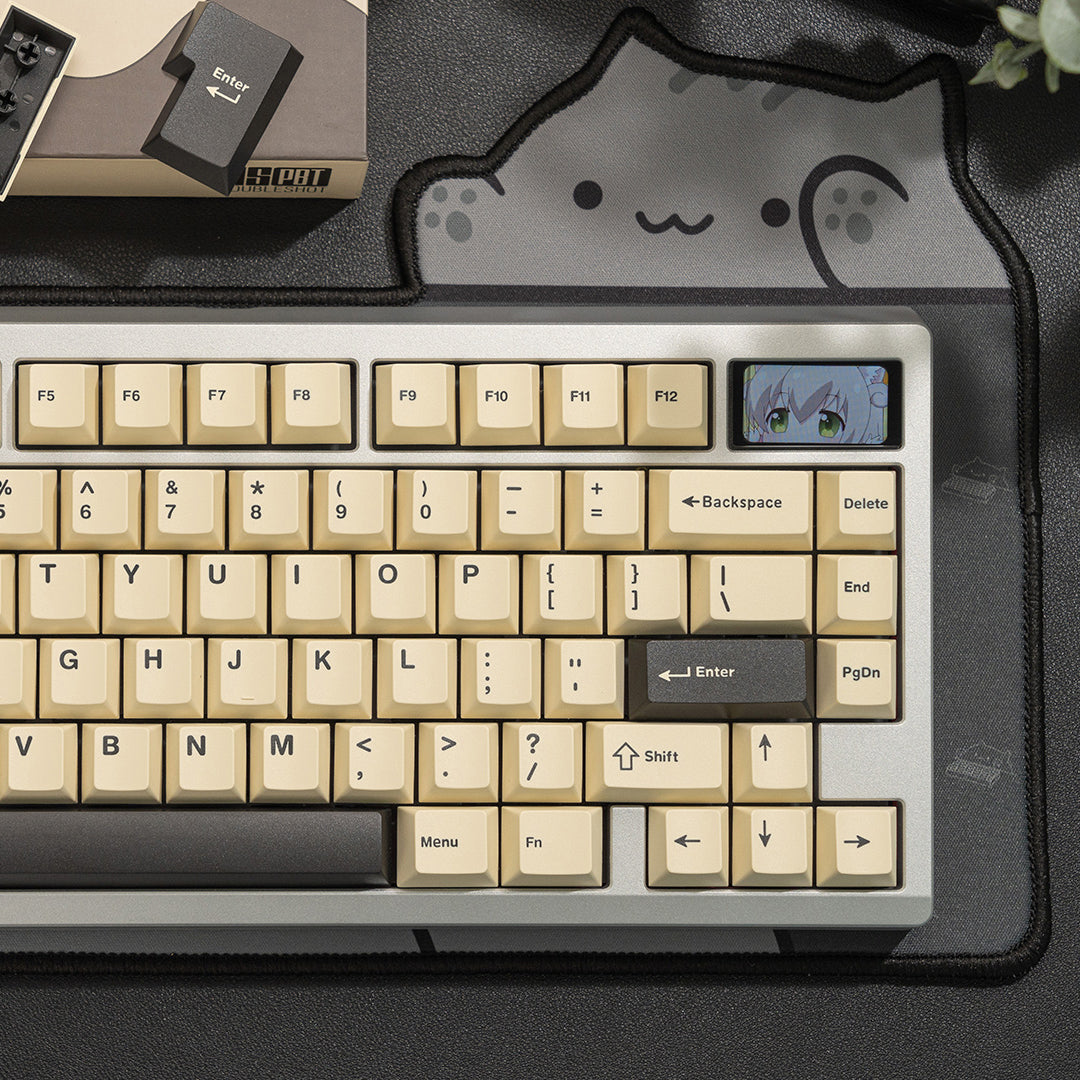 WS Creamy Charcoal Keycaps Doubleshot PBT Cherry Profile