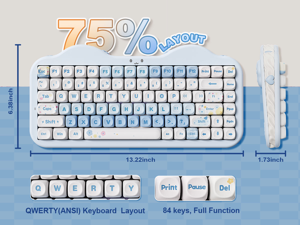 YUNZII C75 Cake Meow Wireless Mechanical Keyboard