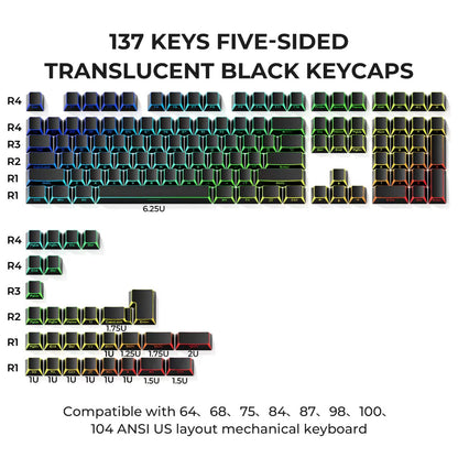 XVX PRISM Shadow Shine-Through Double-Shot Cherry Profile PBT Keycap Set