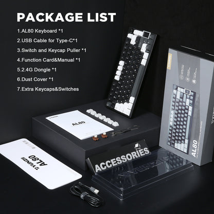 YUNZII AL80 QMK/VIA Aluminum LCD Mechanical Keyboard