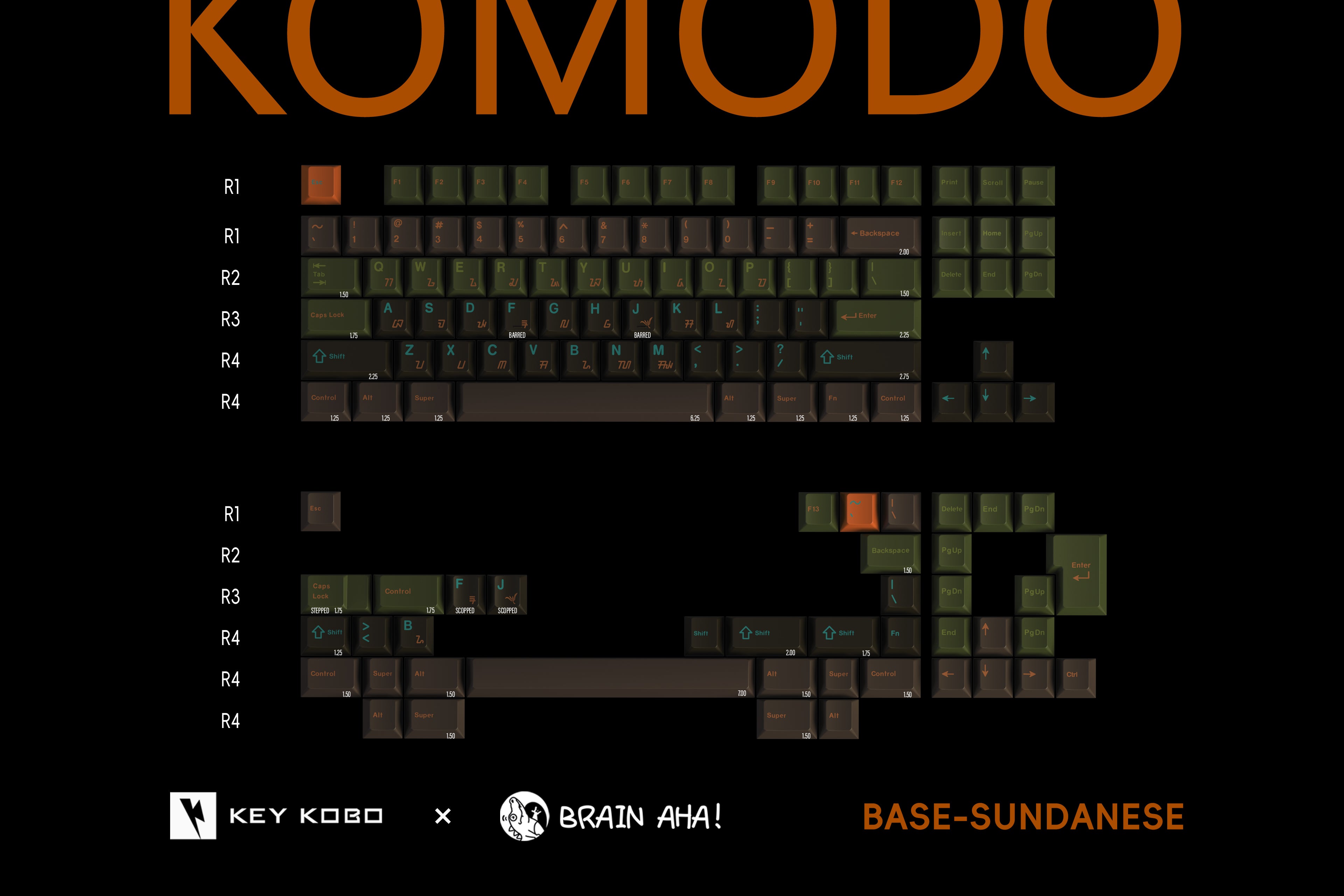 Keykobo Komodo ABS Double-shot Keycap Set