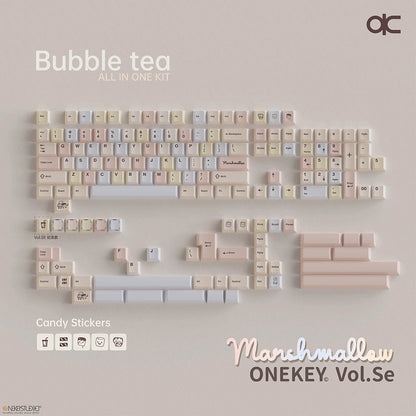 Qwertykeys QK Bubble Tea Marshmallow Keycap Set – Cherry Profile PBT Dye-Sub Keycaps