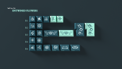 WS Entwined Flowers Keycaps Doubleshot PBT Cherry Profile