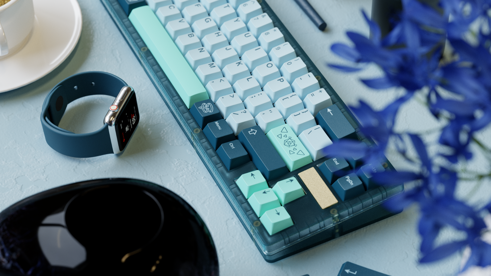 WS Entwined Flowers Keycaps Doubleshot PBT Cherry Profile