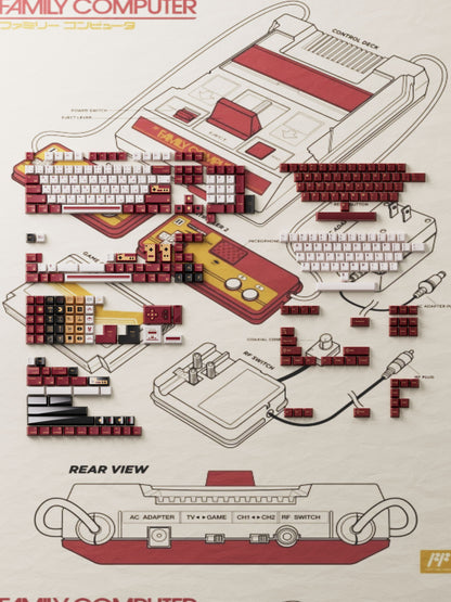 80Retros FC1983 Keycaps – PBT Cherry Profile Keycap Set (All in One)
