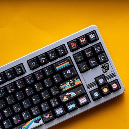 Soulcat Rainbow Kitty Keycap - PBT Cherry Profile All in One Set