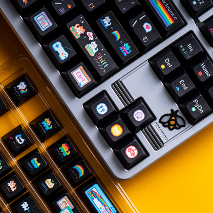 Soulcat Rainbow Kitty Keycap - PBT Cherry Profile All in One Set