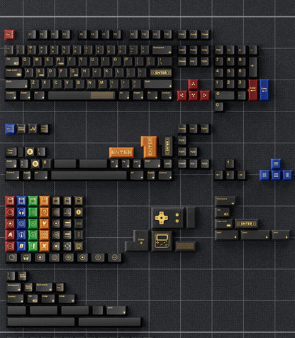 80Retros Game 1989 Keycaps Black and Gold – Cherry Profile