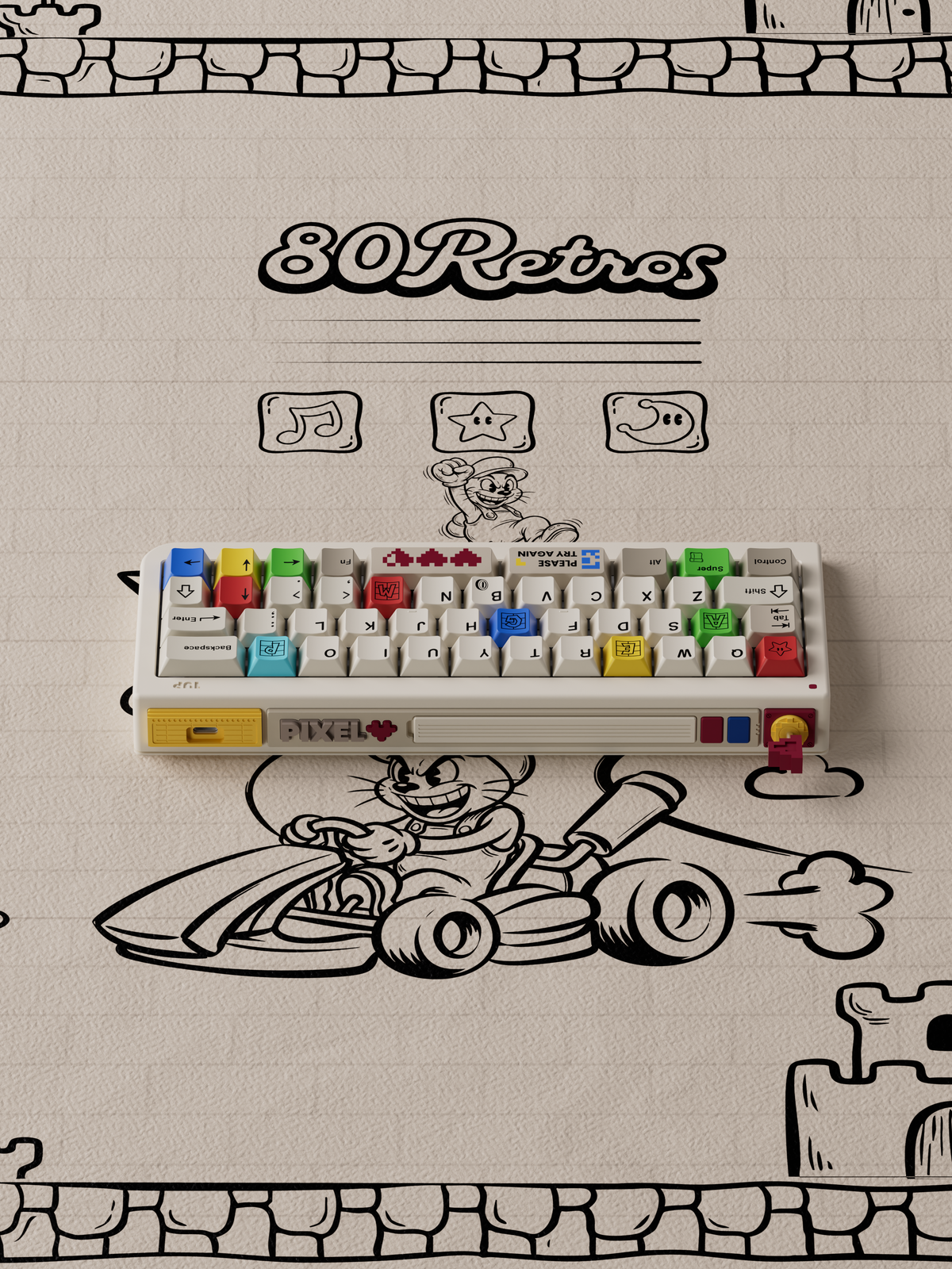 80Retros GB40 Game 1985 Mechanical Keyboard